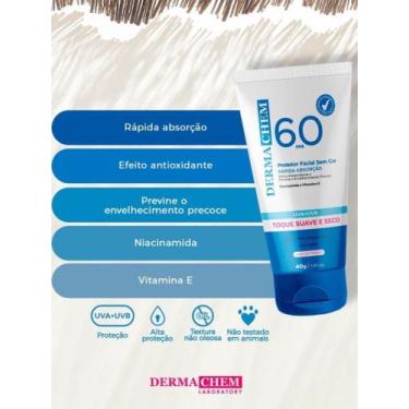 Imagem de Protetor facial sem cor fps 60 uva+uvb dermachem 40g