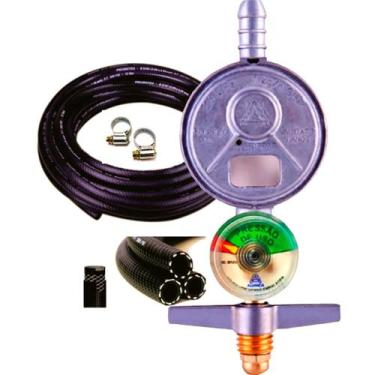 Imagem de Kit 2m Mangueira Registro 505 visor Aliança Cozinha Fogão
