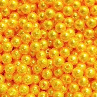 Imagem de PÉROLA DE ABS LISA Nº 06 20G PEROLA 6 MM - LADEIRA BIJUTERIAS, AMARELO