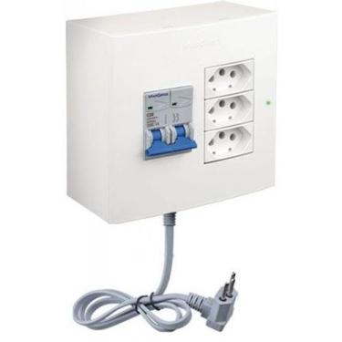 Imagem de Modulo Sobrepor Protetor 3 Tomadas 3 Pinos 10a Disjuntor Bipolar Com C