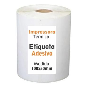 Imagem de Etiqueta adesiva couchê impressora térmica 100x50mm 01un - Cassmar 