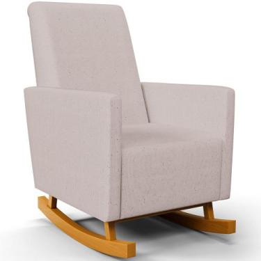 Imagem de Poltrona de Amamentação com Balanço Ravena W01 Linho Bege - Lyam Decor