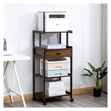 Imagem de Suporte de impressora para mesa, suporte de impressora de 4 camadas, suporte de máquina de fax resistente, prateleira de impressora móvel para escritório, prateleira de arquivos, gaveta doméstica