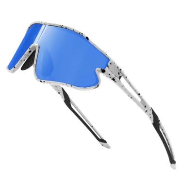 Imagem de QBK Óculos de sol infantil de beisebol com armação leve UV400 para meninos e meninas, Armação branca e preta, 3-6Years