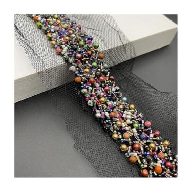 Imagem de 180CM Black White Pearl Beaded Lace Trim Collar Ribbon for Wedding Dress, Clothes, Belts – 9 Colors, 3CM Width, Handcrafted Elegant Sewing Material(Style8)