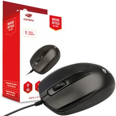 Imagem de Mouse C3Tech, USB, 1000 DPI, Preto - MS-30BK