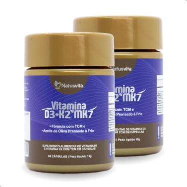 Imagem de Kit 2und 120 cáps Vitamina D3 2.000 + K2 MK7 com TCM e Óleo de Oliva Prensado a Frio