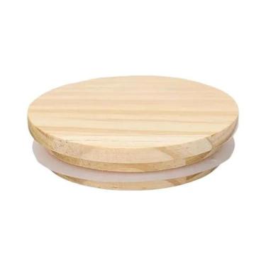 Imagem de Tampa De Madeira De Pinho Feita À Mão Com Vedação De Silicone Para Pot