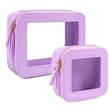 Imagem de Conjunto de bolsas de maquiagem FFPaw Clear Purple, produtos de higien