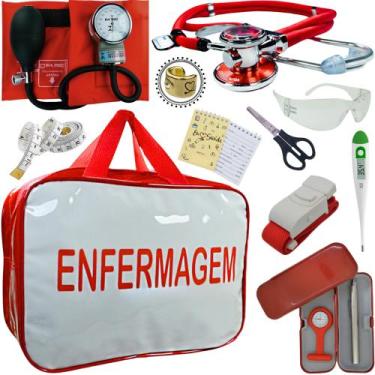 Imagem de Kit Enfermagem Top Cores Premium Completo Estagio - Love Saude, VERMEL