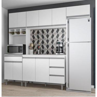 Imagem de Cozinha Modulada Completa Andréia 240cm Com tampo Branco AJL