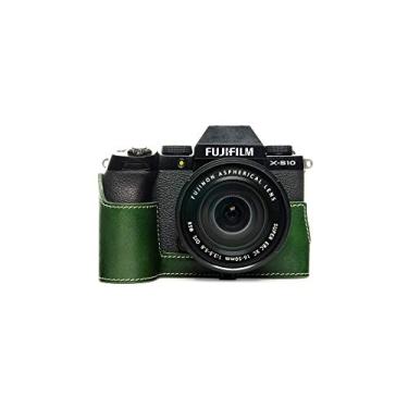 Imagem de Capa para câmera X-S10, capa BolinUS feita à mão de couro genuíno para câmera Fujifilm Fuji X-S10 XS10 versão com abertura inferior + alça de mão (verde)