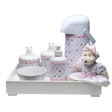 Imagem de Kit Higiene Toys Claro Ursa Rosa Quarto Bebê Infantil Menina