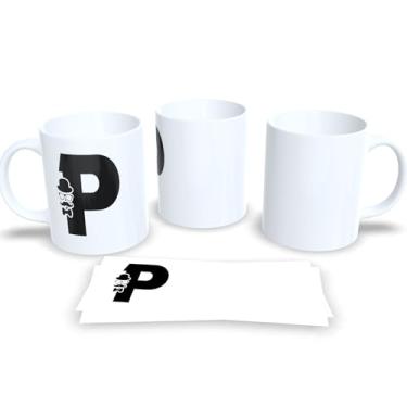 Imagem de Caneca de Porcelana Masculina Letra Inicial do Alfabeto (P)