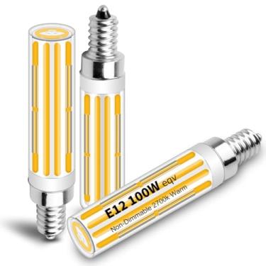 Imagem de Megereet Lâmpadas LED E12 atualizadas equivalentes a lâmpadas incandescentes de 100 W, lâmpada de candelabro E12 COB 10W 1100 LM, branco quente 2700k, lâmpadas de LED não reguláveis para iluminação de