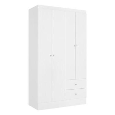 Imagem de Guarda Roupa Solteiro Astro 4 Portas Branco Rosa Flex Acetinado - THB 
