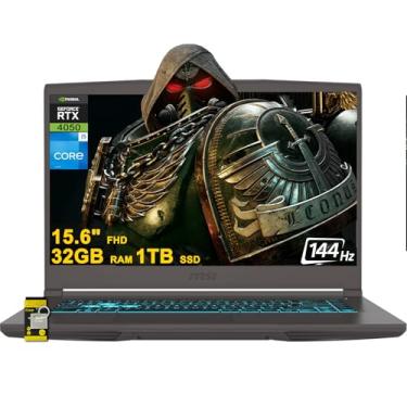 Imagem de MSI Laptop fino para jogos de 15,6 polegadas FHD IPS 144Hz Intel 8-core i5-13420H (>i7-11800H) 32GB RAM 1TB SSD GeForce RTX 4050 USB-C retroiluminado Win11 com hub ICP