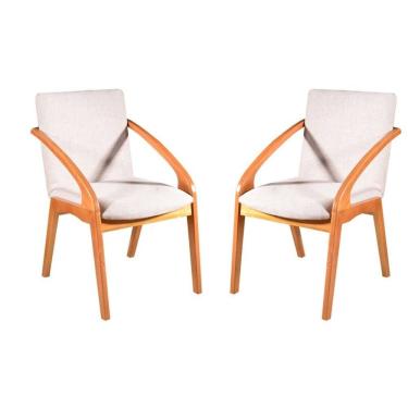 Imagem de Cadeiras Madeira Maciça Estofada - Orquídea - Harmonia Salas