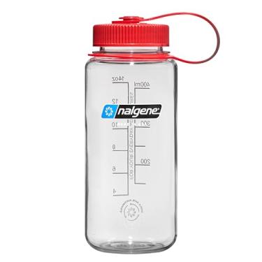 Imagem de Nalgene Garrafa de água Sustain Tritan livre de BPA feita com material derivado de 50% de resíduos de plástico, 473 ml, boca larga, transparente