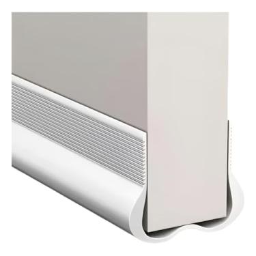 Imagem de Veda Porta Adesivo Protetor de Soleira 93cm Ajustável | Bloqueador de Insetos, Poeira e Vento | Redutor de Ruído em PVC Flexível (branco, 93 cm)