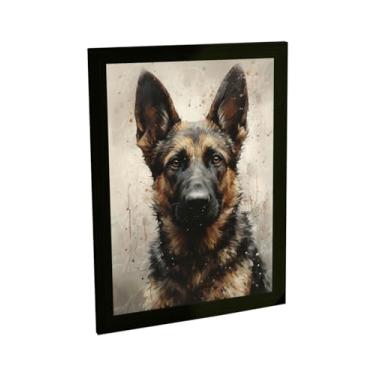 Imagem de Quadro Decorativo Cachorro Pastor Alemão Ilustração Cão Decoração Poster Quarto Sala