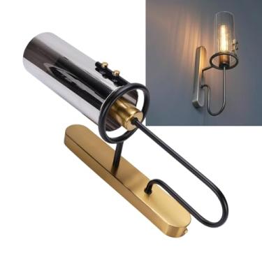 Imagem de Luqeeg Arandela de Parede, Arandelas Banheiro em Preto Dourado, Decoração Estética Moderna para Quartos, Luminária Parede Simples com Fio para Espelho Sala de Estar Corredor