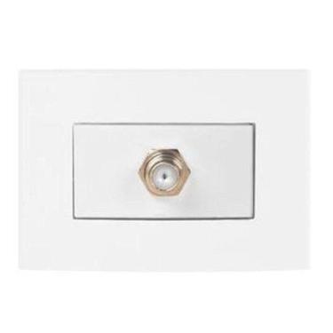 Imagem de Tomada Para Móvel Tv Coaxial 75 Homs Branca Sleek Margirius
