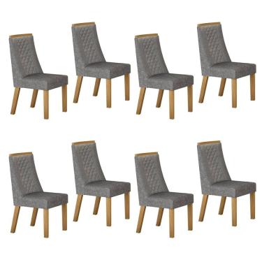 Imagem de Conjunto 8 Cadeiras para Sala de Jantar Dora Prata
