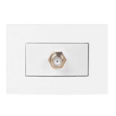 Imagem de Tomada Para Móvel Tv Coaxial 75 Homs Branca Sleek Margirius