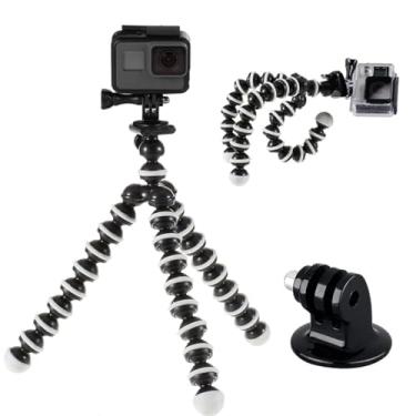 Imagem de KLIOMAX Tripé flexível polvo de 25 cm + suporte para câmera de ação, tripé GoPro compatível com GoPro Hero13 Hero12 Hero11 Hero10 Max Hero 13 12 11 Mini 10 9 8 Fusion DJI Osmo Action 5 Akaso Brave