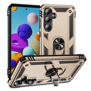 Imagem de SORAKA Capa para Samsung Galaxy A35 5G com suporte de anel capa armadura para Samsung Galaxy A35 5G capa traseira de policarbonato rígido com placa de metal para celular magnético suporte de carro