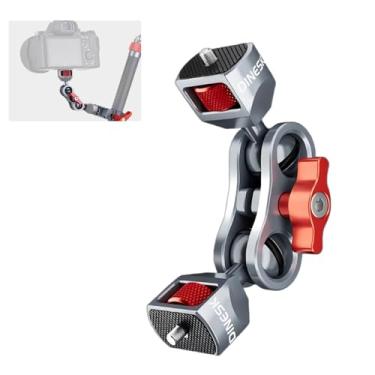 Imagem de DINESK Braço mágico para mini câmera: braço articulado flexível com parafusos de 0,6 cm, suporte para monitor de campo com cabeça esférica dupla-4502