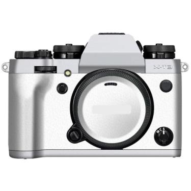Imagem de X-T3 Adesivo de capa de câmera antiarranhões para FujiFilm X-T3 Película protetora de câmera decalques XT3 (transparente + couro branco)
