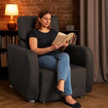 Imagem de Poltrona Reclinavel Sala De Estar Safira Amamentação - Silverio Decor,