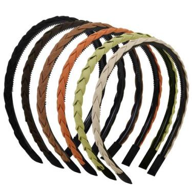 Imagem de Tiaras trançadas WOVOWOVO para mulheres e meninas de 1 cm, 6 pacotes