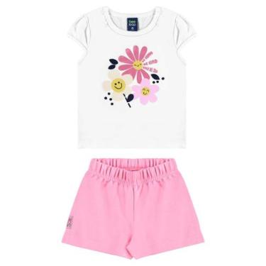 Imagem de Conjunto Blusa Florezinhas e Short Bee Loop, Branco, 6