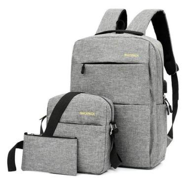 Imagem de Kit Mochila Executiva Masculina Notebook Escolar Trabalho - HWJ