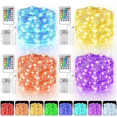 Imagem de Pacote com 4 baterias Fairy String Lights StarryEver RGB 16,5 m