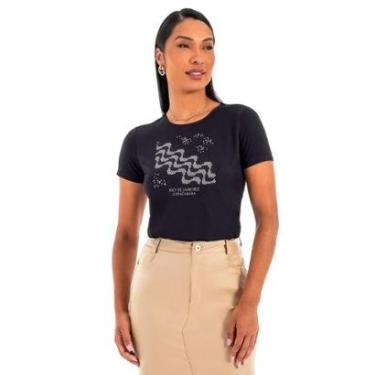 Imagem de Blusa Feminina Habana Gola Careca Copacabana Preta-Feminino