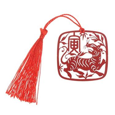 Imagem de Marcador de página 1 peça marcador de página de metal boi do zodíaco chinês estilo corte de papel clipe de livro para professores presente estudante material escolar marcador de livro de metal (cor: B