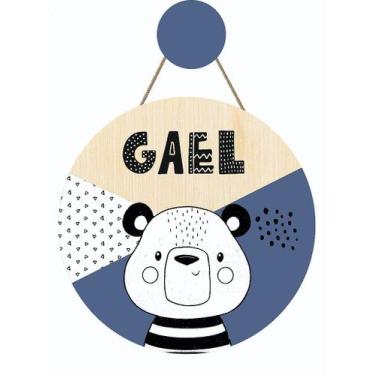 Imagem de Enfeite Infantil Porta Maternidade Personalizado Ursinho Minimalista -