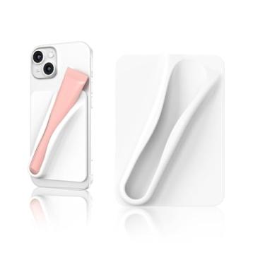 Imagem de Rookii Capa de telefone com suporte de batom, suporte de silicone com suporte de brilho labial para capa de telefone com suporte de brilho labial, protetor labial adesivo para cartão de telefone para