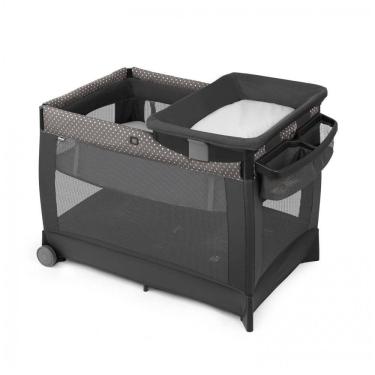 Imagem de Berço Cercado Portátil com Trocador de Fraldas e Suporte Lateral, Chicco, Cinza e Bolinhas