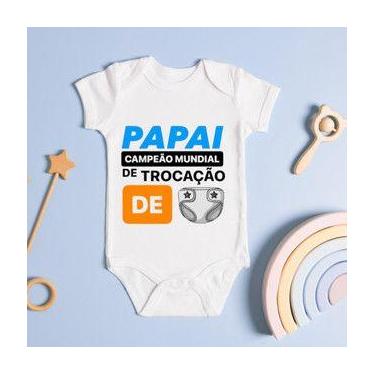 Imagem de Body Personalizado Bebê Papai Campeão Mundial De Trocação de Fralda - 