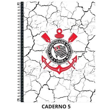 Imagem de Caderno corinthians capa dura - 1 matéria - 80 folhas - grande - Janda