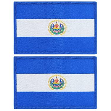 Imagem de JBCD Pacote com 2 remendos da bandeira salvadorenha, emblema tático da bandeira do orgulho para roupas, chapéu, equipe militar