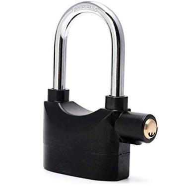 Imagem de Cadeado Com Alarme 2 Em 1 Sensor Movimento Anti Roubo Sirene 110db Haste Longo Curto Moto Portão Carro Sonoro