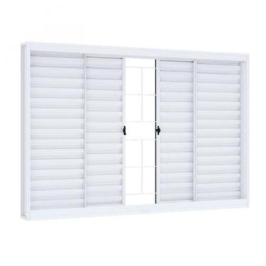 Imagem de Janela de Aço de Correr de Correr 100x100cm com Grade Quadrada Riobras