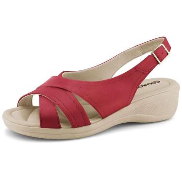 Imagem de Sandália Feminina Anabela Salto Baixo Conforto Comfortflex