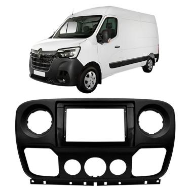Imagem de Moldura 10 Polegadas Renault Master 2014 à 2025 Preta Painel Central Multimidia Som